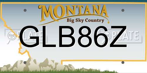 GLB86Z Montana License Plate