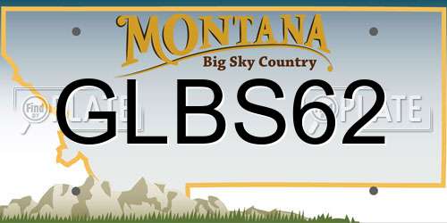 GLBS62 Montana License Plate