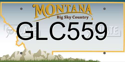 GLC559 Montana License Plate