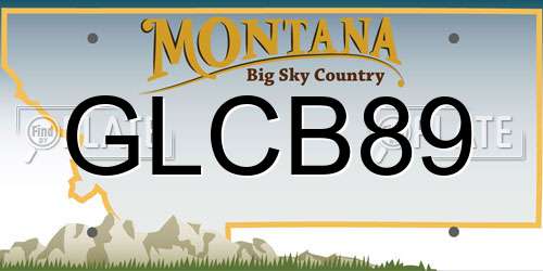 GLCB89 Montana License Plate