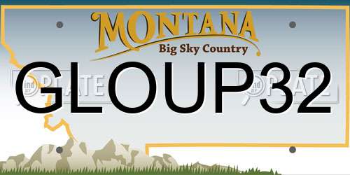 GLOUP32 Montana License Plate