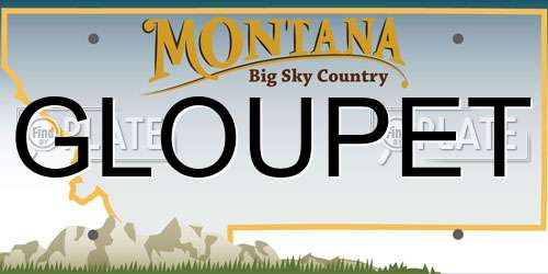 GLOUPET Montana License Plate