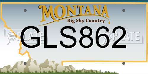 GLS862 Montana License Plate