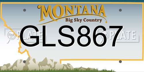 GLS867 Montana License Plate