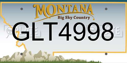 GLT4998 Montana License Plate
