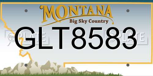 GLT8583 Montana License Plate