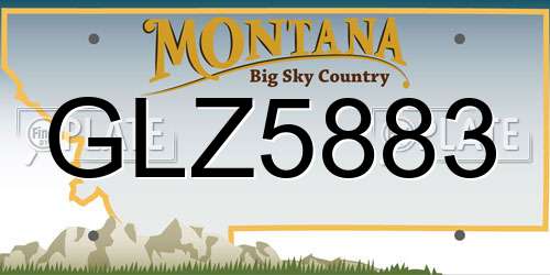 GLZ5883 Montana License Plate