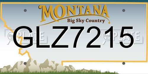 GLZ7215 Montana License Plate