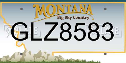 GLZ8583 Montana License Plate