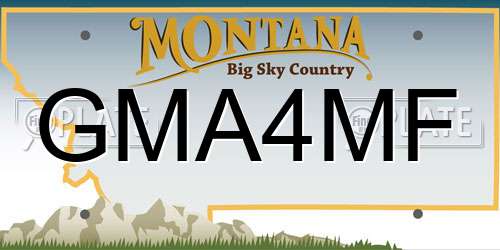 GMA4MF Montana License Plate