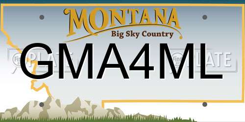 GMA4ML Montana License Plate