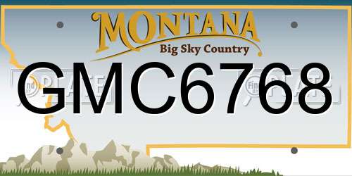 GMC6768 Montana License Plate