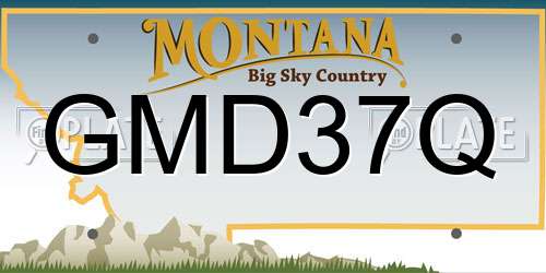 GMD37Q Montana License Plate