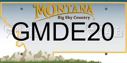 GMDE20 Montana License Plate