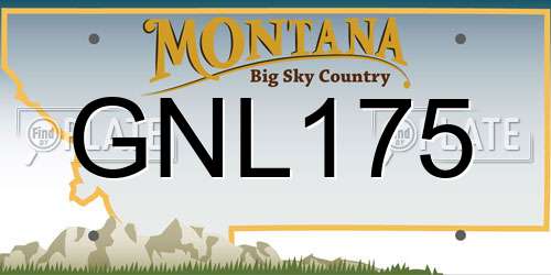 GNL175 Montana License Plate