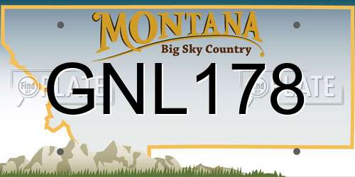 GNL178 Montana License Plate