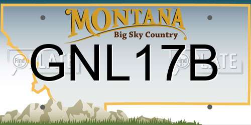 GNL17B Montana License Plate