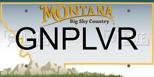 GNPLVR Montana License Plate