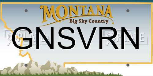 GNSVRN Montana License Plate