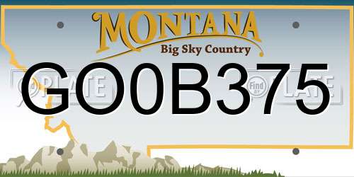 GO0B375 Montana License Plate