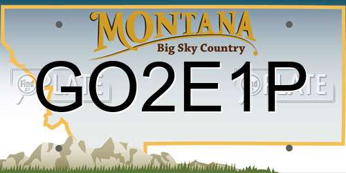 GO2E1P Montana License Plate