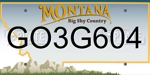 GO3G604 Montana License Plate