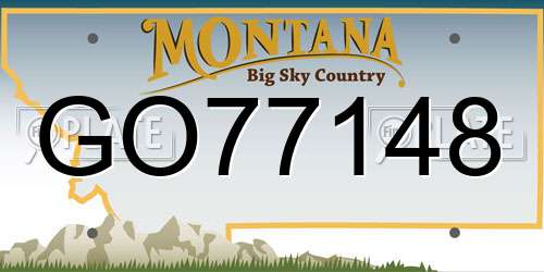 GO77148 Montana License Plate