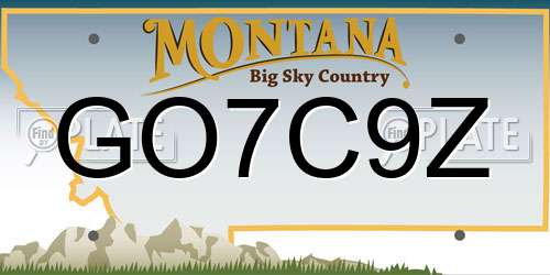 GO7C9Z Montana License Plate