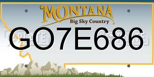 GO7E686 Montana License Plate