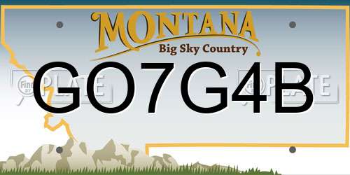 GO7G4B Montana License Plate