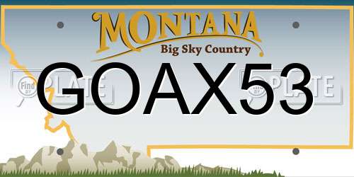 GOAX53 Montana License Plate