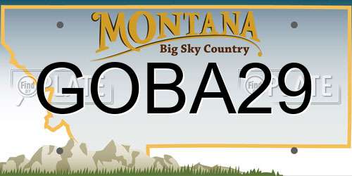 GOBA29 Montana License Plate