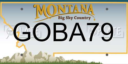 GOBA79 Montana License Plate