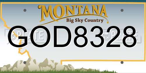 GOD8328 Montana License Plate