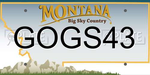 GOGS43 Montana License Plate