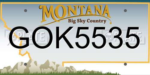 GOK5535 Montana License Plate