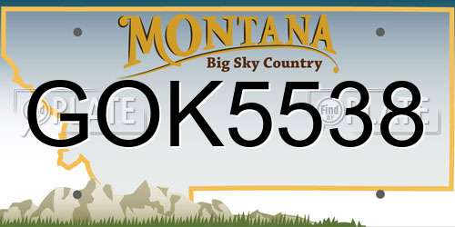 GOK5538 Montana License Plate