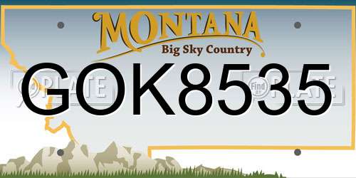 GOK8535 Montana License Plate