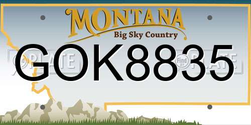 GOK8835 Montana License Plate