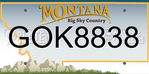 GOK8838 Montana License Plate