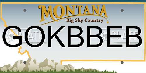 GOKBBEB Montana License Plate