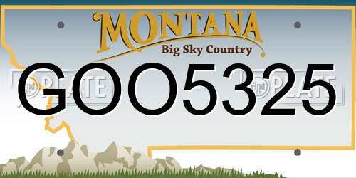 GOO5325 Montana License Plate