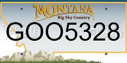 GOO5328 Montana License Plate
