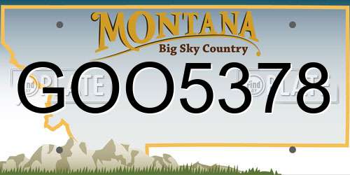 GOO5378 Montana License Plate