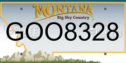 GOO8328 Montana License Plate