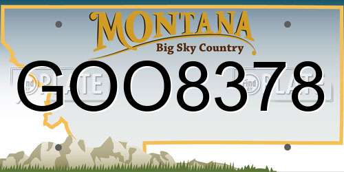 GOO8378 Montana License Plate