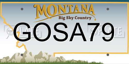 GOSA79 Montana License Plate