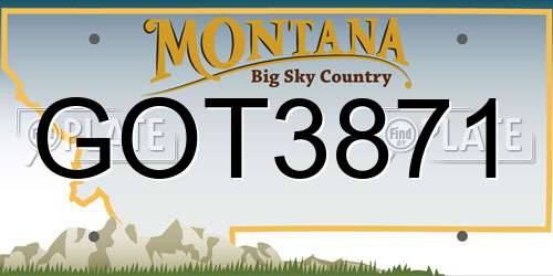 GOT3871 Montana License Plate