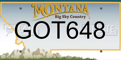 GOT648 Montana License Plate