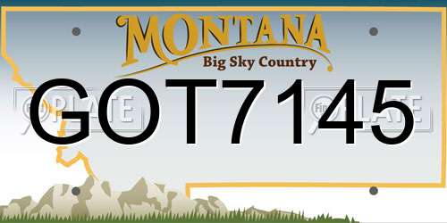 GOT7145 Montana License Plate